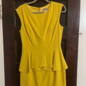Love 21 Mustard Yellow Sleeveless Dress - Mod Style Cocktail Dress - M